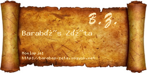 Barabás Zéta névjegykártya
